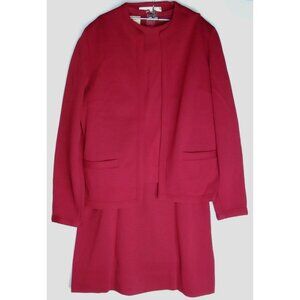Vintage 3 Piece Suit Top Blazer & Skirt Red Catalina Size 9/10 Made In USA 1960s